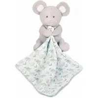 Doudou et Compagnie Knuffeldoekje, Biologische muis met knuffeldoekje, olijfgroen 15cm