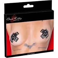 Bad Kitty - tepelstickers met piercinglook - zwart