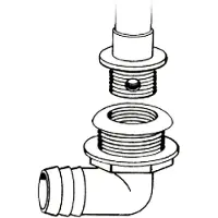 T-h Marine 232-th1290t Elbow Thru-hull Zwart