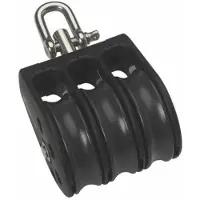 Barton Marine T3 Triple Swivel Pulley With Bearings Zilver