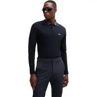 BOSS Heren Polo Plisy 2 marine (XS), Casual, Katoen, Lange mouwen, Marineblauw 50525153
