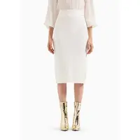 Armani Exchange Dames Witte midirok (L), Casual, Viscose 8NYN9AYMH6Z1130
