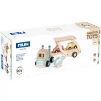 Milan Wheels On The Road 4 Vehicles Wooden Educational Toy Transparant Kinderen