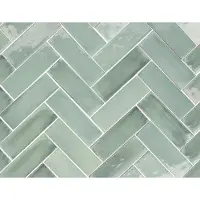 Sartoria Wandtegel visgraat groen Tbrick 16x5cm eucalyptus glans gerectificeerd