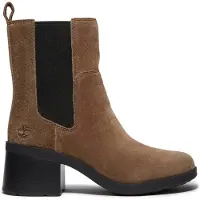 Timberland Dames Bellevaux donkerbruine Chelsea leren enkellaarsjes (41.5 W), Leer, 3 tot 5 cm, Geen, Casual TB0A424XA2D1