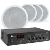 Power Dynamics Geluidsinstallatie met PDM25 100V versterker met Bluetooth & 4 CSPB5 plafondspeakers