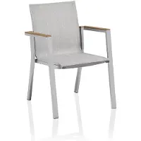 Kettler Rasmus teak stapelstoel aluminium/buitenstof 2 stuks