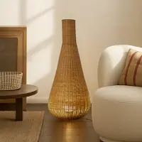 LUCANDE Vloerlampe , Takeo, Hout, Woonkamer, Hout, Boho