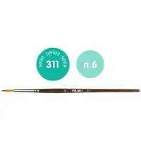 Milan Round Synthetic Bristle Paintbrush Series 311 No. 6 12 Units Bruin Kinderen