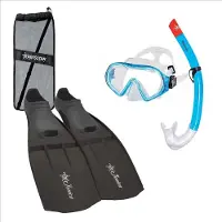 Abysstar Logo Snorkeling Set Blauw,Zwart EU 45-46