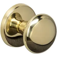 Intersteel voordeurknop paddenstoel ø58mm op achterplaat ø66mm éénzijdige montage - PVD messingkleur
