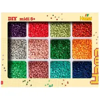 Hama Midi Perlenset m. Aufbewahrung - 9600 st. - - One Size - Perlen