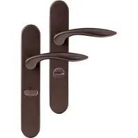 Differnz | Groningen deurkruk | ovaal schild | WC 63mm | brons