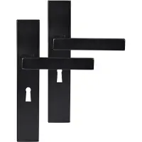 Differnz | Tilburg deurkruk | vierkant schild | sleutel 56 mm | zwart