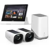 Eufy Security - eufyCam 3 Buitencamera's, 2 Pack inclusief HomeBase 3 + Smart Display E10 - Bundelvoordeel