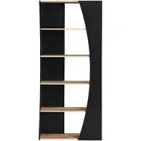 Vente-unique Boekenkast met 5 planken - Zwart en naturel - JILORA
