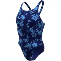 Nike Hydrastrong Multi Print Fastback Swimsuit Blauw 30 Vrouw