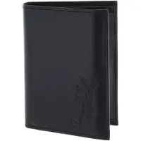 OXMOX Leer portemonnee Leather Kombibörse Lizard Embossed Black zwart
