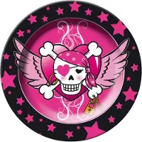 Folat Borden Pink Pirate Girl - 8 stuks