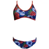 Turbo Roses&skulls Bikini Blauw 4XL Vrouw