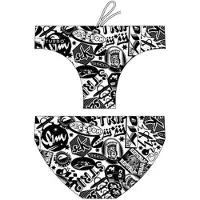 Turbo Stickers Waterpolo Swimming Brief Zwart 7-8 Years Jongen