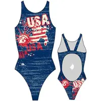 Turbo Usa Vintage Map 2013 Swimsuit Blauw 12-24 Months Meisje