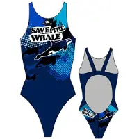 Turbo Save The Whale Pro Resist Swimsuit Blauw 3XL Vrouw