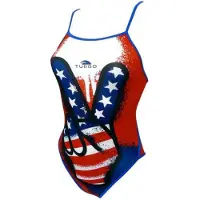 Turbo Victory Thin Strap Swimsuit Rood 5-6 Years Meisje