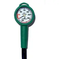 Metalsub Pressure Gauge For 100% Oxygen With Hose 80 Cm Groen