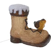 Wellhome Kerstdecoratie Met Vogels En 30 Ledlampjes 31x13x28 Cm