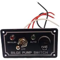 Goldenship Gs20142 Bilge Pump Switch Panel Zwart 90 x 50 mm