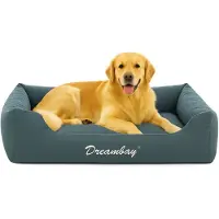 Flamingo Hondenmand – orthopedisch hondenkussen Dreambay Petrol 120x95cm – waterafstotend & afneembare hoes – duurzaam en comfortabel Europees design