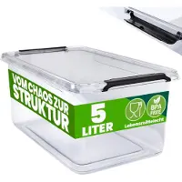 Deuba Opbergbox Transparant Set van 8 30x20x12cm 5L