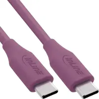 InLine USB 2.0-kabel, USB-C-snelladingskabel 100 W, Wild Berry/violet 2m