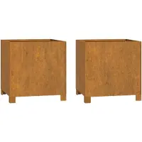 vidaXL Plantenbakken met poten 2 st roestig 40x40x40 cm cortenstaal