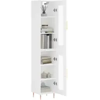 vidaXL Hoge kast 34,5x34x180 cm bewerkt hout wit