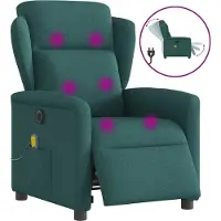 Syfax Massagestoel elektrisch verstelbaar stof donkergroen