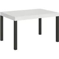 Itamoby Uittrekbare tafel 90x130/390 cm, serie Everyday, frame in wit, esdoornhout en antraciet