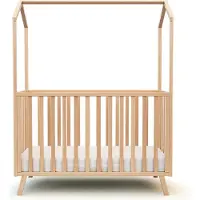 AT4 - Omvormbaar babyhutbedje KASA in hout Beuken Gelakt 60 x 120 cm
