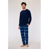 Woody Pyjama heren gestreepte broek