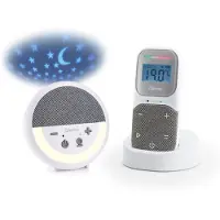 Alecto Babyfoon - Full Eco DECT Audio Babyfoon - Projector met Nachtlampje en Slaapliedjes - DBX150 - Wit Grijs