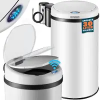 Monzana Sensor afvalbak Wit roestvrij staal 30 liter