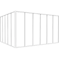 Vente-unique Glazen hoekbinnenraam met industriële stijl van gepoedercoat aluminium - L180 x L150 x H105 - Wit - BAYVIEW