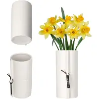 Kadax Bloempot van keramiek, 2 kleuren, bloempot, keramische bloempot, bloembak, plantenbak voor drakenbomen, viooltjes, viooltjes (wit, diameter 9 cm)