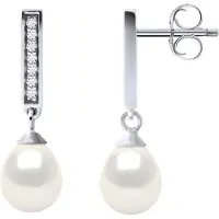 Diadema Oorbellen Dangle zoetwater parels 6-7mm White Peren Sieraden 925