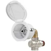 PLASTIMO Water Inlet Round Elbow Connector Box Transparant 13.5 x 9.6 x 7 cm