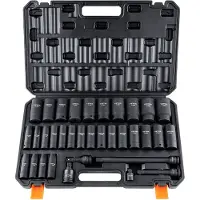 Vevor 1/2 inch dopsleutelset CR-V gelegeerd staal 34-delige dopsleutelset 8-36 mm diepe doppen slagmoersleutel