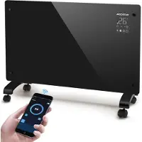 Aigostar Helen Smart 33HP0 - Elektrische Kachel - Convectorkachel met thermostaat en Afstandsbediening - Paneelverwarming - tot 20 m² - 1000/2000W - Zwart