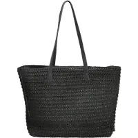 PE Florence Rieten Strandtas L Natural Life Zwart