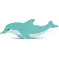Tender Leaf Toys Zeedier Dolfijn Junior 13,4 Cm Hout Blauw